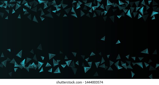 Abstract composition of  triangle. 3D vector illustration . Futuristic geometric background.  Turquoise  three-dimensional  geometric triangle in space.