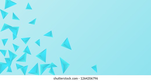 Abstract composition of  triangle. Futuristic geometric background.  3D vector illustration . Blue  three-dimensional  geometric triangle in space.