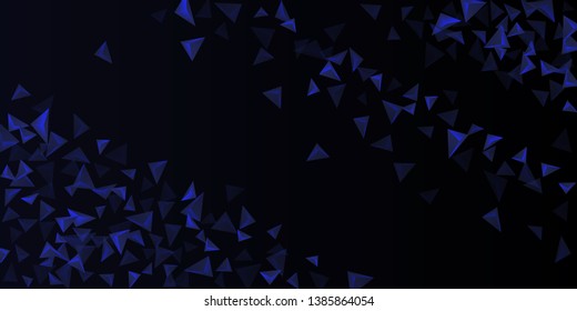 Abstract composition of  triangle. Futuristic geometric background.  3D vector illustration . Indigo  three-dimensional  geometric triangle in space.
