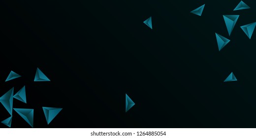 Abstract composition of  triangle. Modern geometric background.  3D vector illustration . Emerald  three-dimensional  geometric triangle in space.