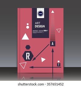 Abstract composition, triangle, square text frame surface icon, logo sign, red a4 brochure title sheet, patent, creative figure construction, firm banner form image, fashionable EPS10 illustration