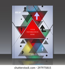 Abstract composition, triangles, arrows, Brochures, background, EPS 10 vector illustrations