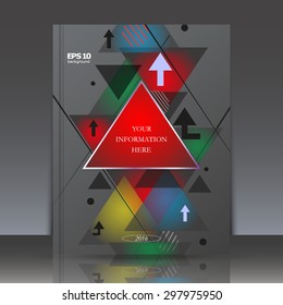 Abstract composition, triangles, arrows, Brochures, background, EPS 10 vector illustrations