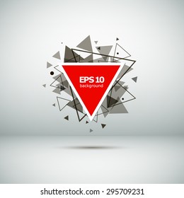 Abstract composition of triangles, red, background | EPS10 vector illustration