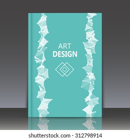 Abstract composition, turquoise color, polygonal triangle construction, 3d puzzle elements, brochure title sheet, business background, company logo icon, EPS 10 vector illustration