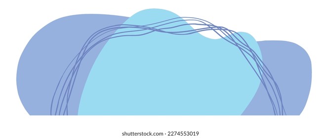 Abstract composition of various hand-drawn figures and lines in blue colors. For the design of a background, postcard or banner. Vector flat illustration. isolated on a white background.