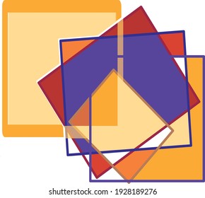 An abstract composition of various rectangles with uneven lines and fills.