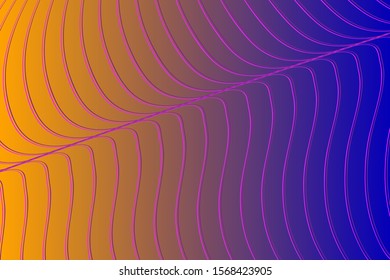 Abstract composition of vertical, curves, swirling, colored, gradient lines on a gradien background. Vector image.