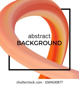 Abstract composition of the watercolor wave in black square. Colorful background with bent dynamic form. Vector illustration.
