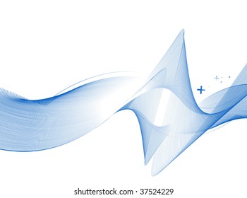 Abstract composition with wave line background. Vector illustration.