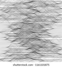 Abstract composition of waves, signals. Background or texture illustration for technological design.