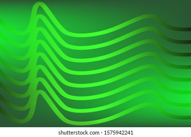 Abstract composition of wavy, gradient, colored lines on a gradient background. Vector image.