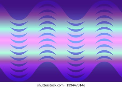 Abstract composition of wavy, horizontal, color lines on a light, gradient background. Vector image.