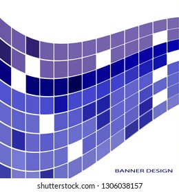 Abstract composition with wavy mosaic on a white background. Bright saturated colors. Vector illustration for your design.