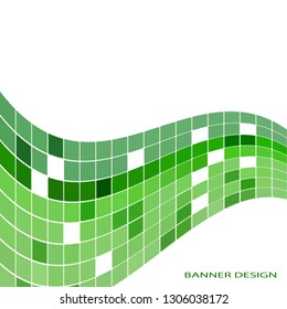 Abstract composition with wavy mosaic on a white background. Bright saturated colors. Vector illustration for your design.