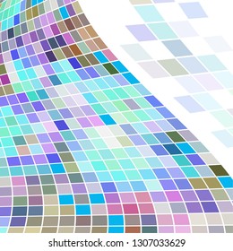 Abstract composition with wavy mosaic on a white background. Bright pastel colors. Vector illustration for your design.