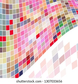 Abstract composition with wavy mosaic on a white background. Bright pastel colors. Vector illustration for your design.