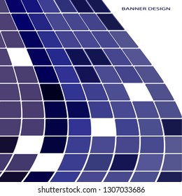 Abstract composition with wavy mosaic on a white background. Bright saturated colors. Vector illustration for your design.