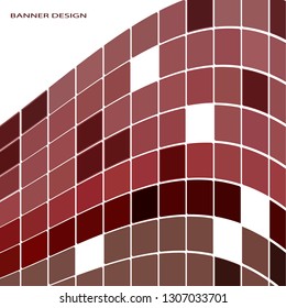 Abstract composition with wavy mosaic on a white background. Bright saturated colors. Vector illustration for your design.