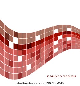 Abstract composition with wavy mosaic on a white background. Bright saturated colors. Vector illustration for your design.