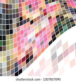 Abstract composition with wavy mosaic on a white background. Bright pastel colors. Vector illustration for your design.
