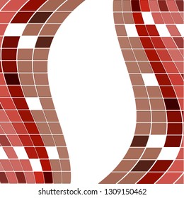 Abstract composition with wavy mosaic on a white background. Bright saturated colors. Vector illustration for your design.