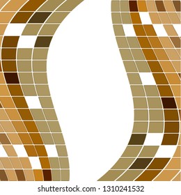 Abstract composition with wavy mosaic on a white background. Bright saturated colors. Vector illustration for your design.