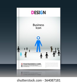 Abstract composition, white a4 brochure title sheet, manage human resources, HR organization chart, global people communication, international market, leadership, head, director, EPS 10 illustration

