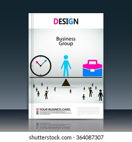 Abstract composition, white a4 brochure title sheet, manage human resources, HR organization chart, global people communication, international market, leadership, head, director, EPS 10 illustration
