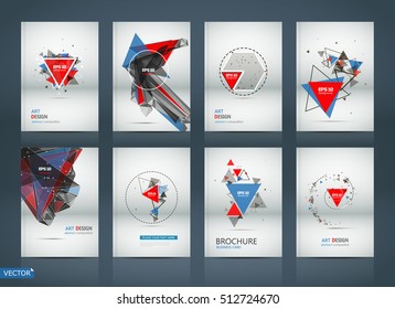Abstract composition. White a4 brochure cover design. Patch info banner frame. Text font. Title sheet model set. Modern vector front page. Brand logo texture. Color figures image icon. Ad flyer fiber