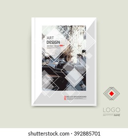 Abstract composition, white color quadrate texture, square part construction, urban city view banner form, a4 brochure title sheet, creative lozenge figure icon, rhombus logo surface, rhomb flyer font