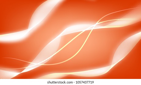 Abstract composition of white lines on a orange background.EPS 10.