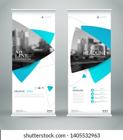 Abstract composition. White roll up brochure cover design. Info banner frame. Text font. Title sheet model set. Modern vector front page. City view brand flag. Triangle figures icon. Ad flyer fiber