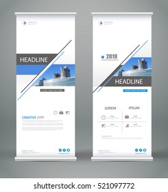 Abstract composition. White roll up brochure cover design. Info banner frame. Text font. Title sheet model set. Modern vector front page. City view brand flag. Tetragon figures icon. Ad flyer fiber