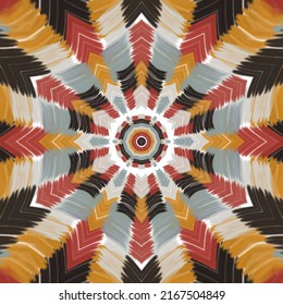 Abstract composition in yellow, red, blue, black colors. Modern creative hand drawn background.