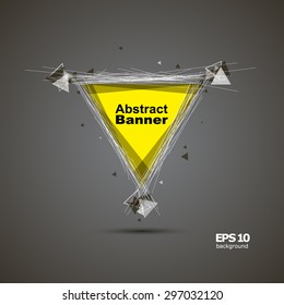 Abstract composition, a yellow triangle, logo, background | EPS10 vector illustration