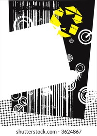 composición abstracta: negro, blanco, amarillo