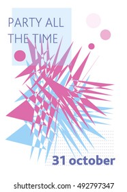 Abstract composition.Memphis design style.brochure title sheet, patch part construction. Super hype poster on the white background