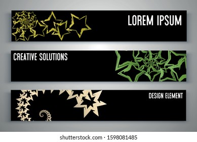 Abstract compositions - set of modern horizontal banners with place for your text, information. 