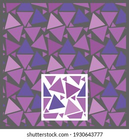 Abstract composition-triangles.
A repeating pattern of the same geometric shapes, chaotically located, a flat image.