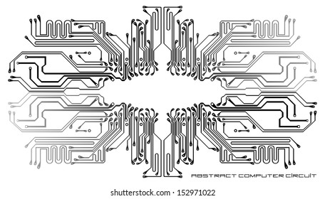 Abstract computer circuit on a white background