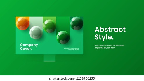 Abstract computer display mockup presentation concept. Premium site screen vector design illustration.