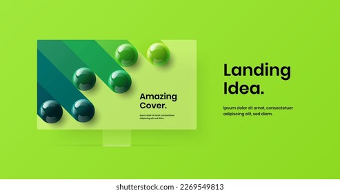 Abstract computer display mockup presentation concept. Unique banner design vector illustration.