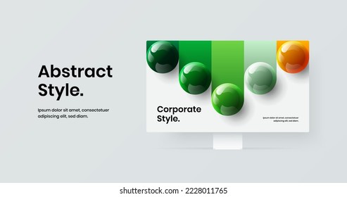 Abstract computer display mockup site screen illustration. Unique web banner vector design concept.