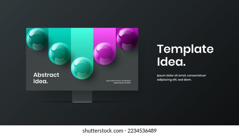 Abstract computer display mockup site illustration. Unique web banner vector design layout.