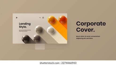 Abstract computer display mockup site screen template. Premium web banner design vector illustration.