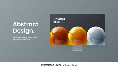 Abstract computer display mockup website template. Amazing presentation vector design layout.