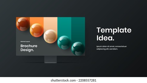 Abstract computer display mockup website illustration. Modern landing page design vector concept.