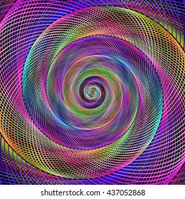 Abstract computer generated spiral fractal background art