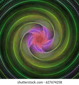 Abstract computer generated spiral fractal background - vector art